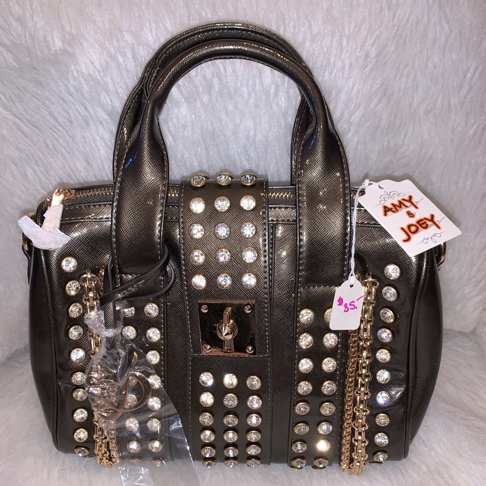 Grey Bling Handbag